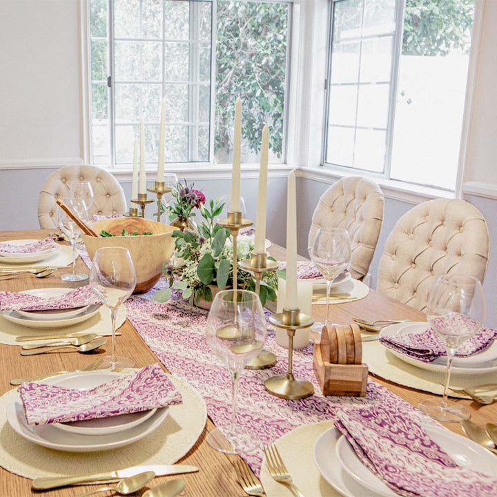 Batik Table Runner, Purple Blade, Hand Dyed, 100% Cotton