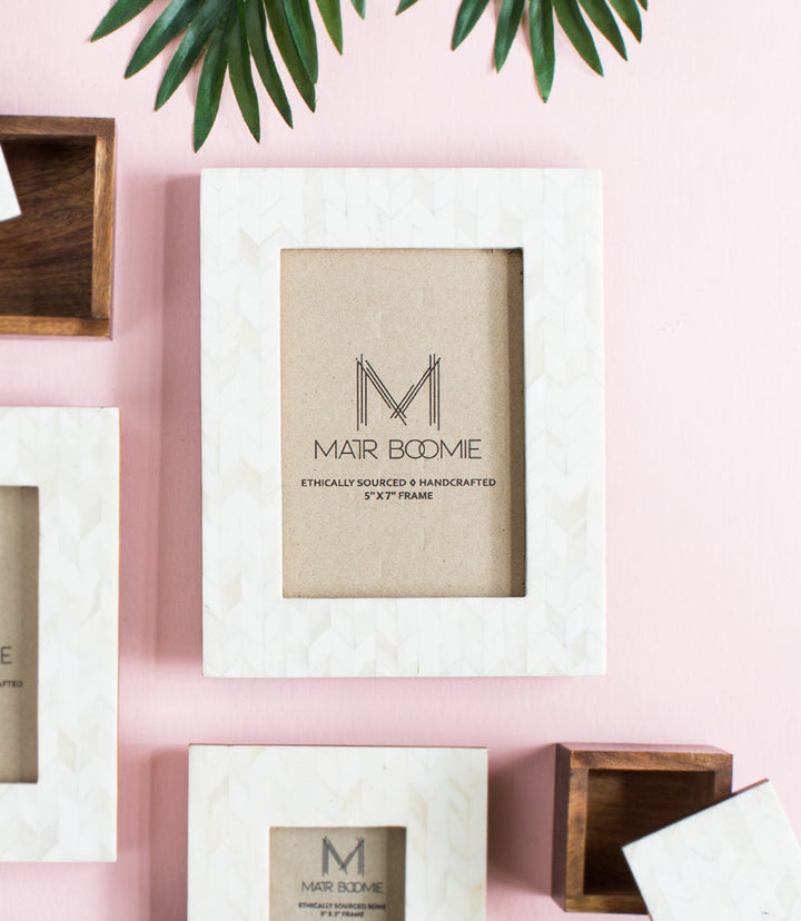 Artemis 5x7 Picture Frame - Handcrafted Bone