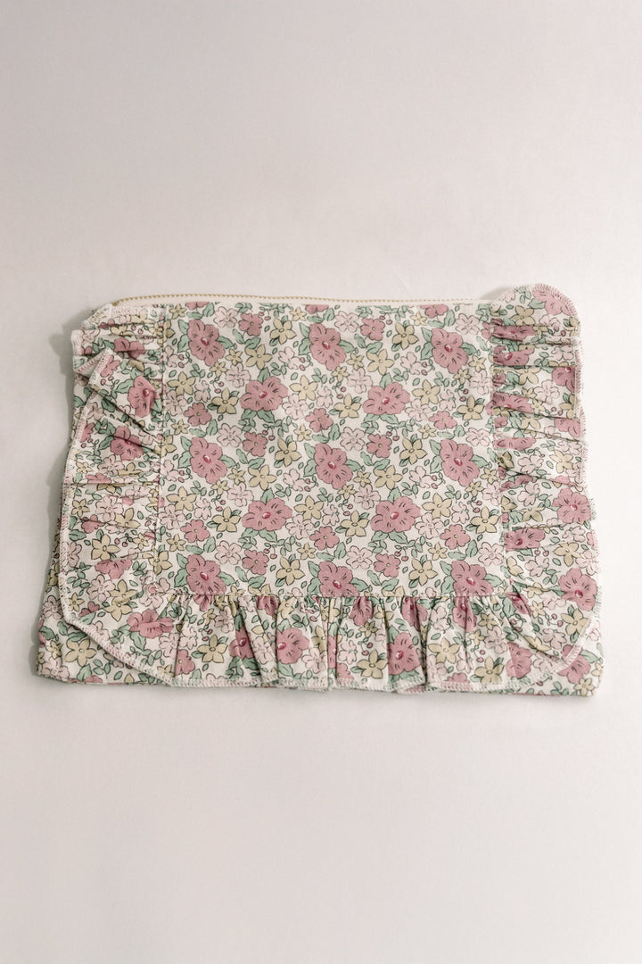 Betsy Ann | Timeless Floral Ruffle Zipper Pouch