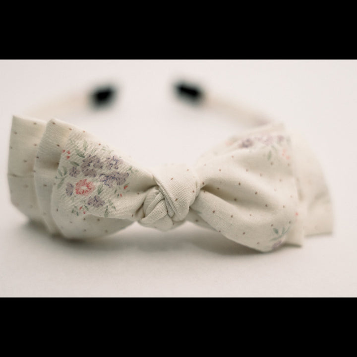 Three Little Bows Headband | Petite Meadow Dots