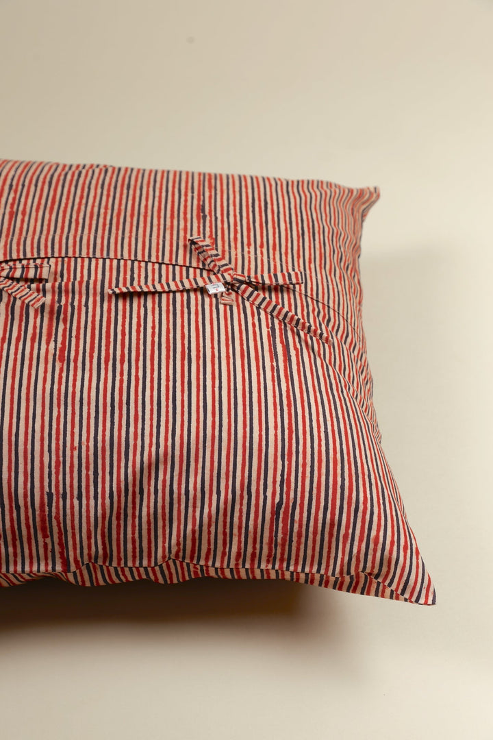 Rustic Stripes Hand Block Print Pillow