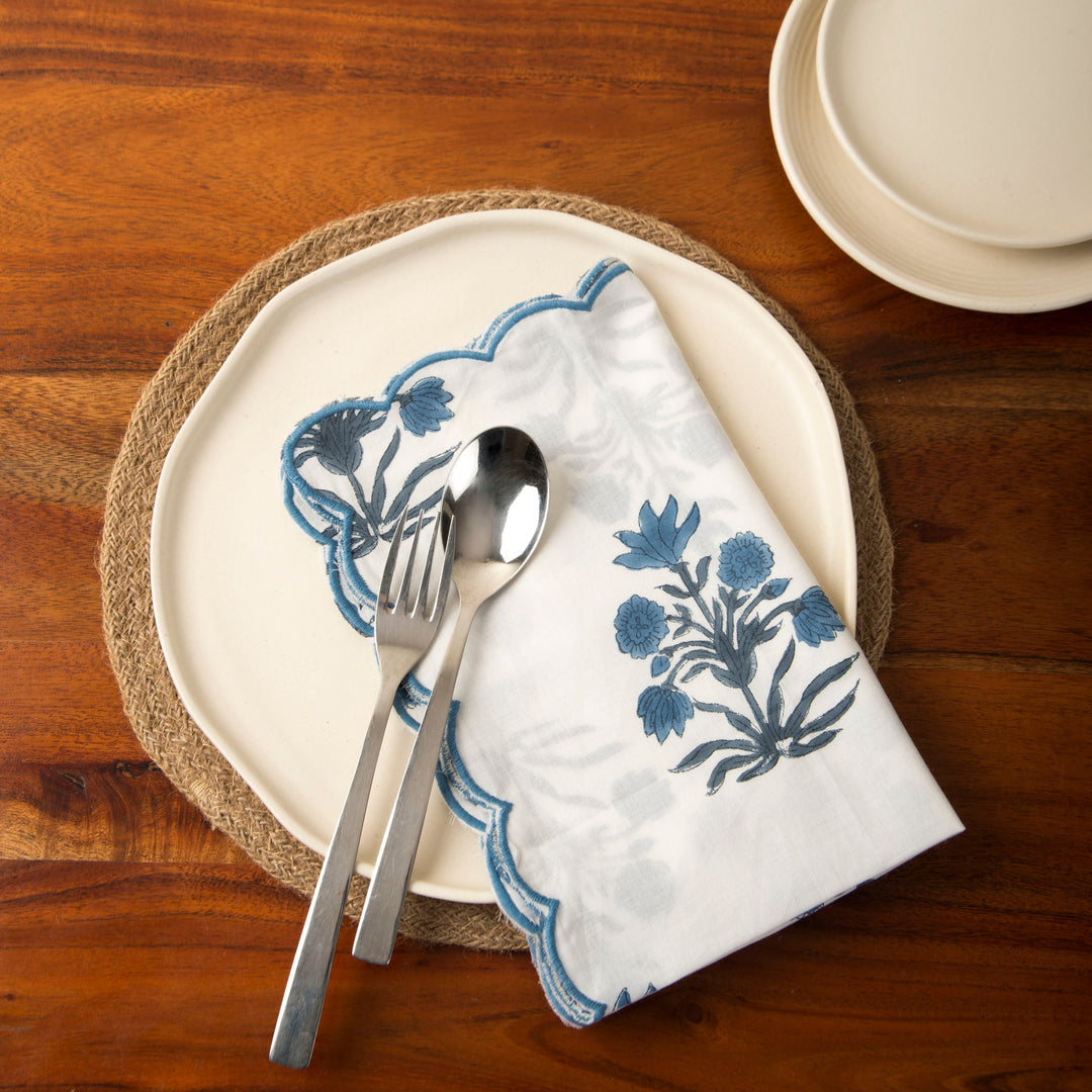 Azure Handblocked Napkin Set