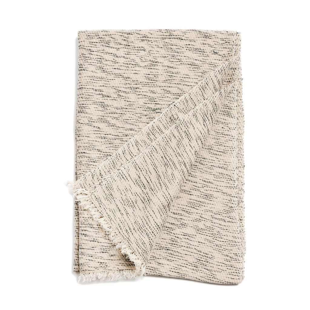 Forest Night Handwoven Neutral Cashmere Merino Scarf