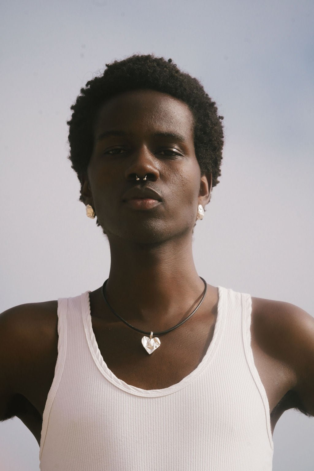 Silver Heart Rock Necklace - Chain or Leather