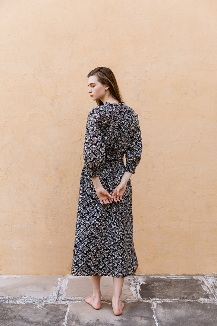 Hand-Printed Dree Maxi Dress (Lurex)