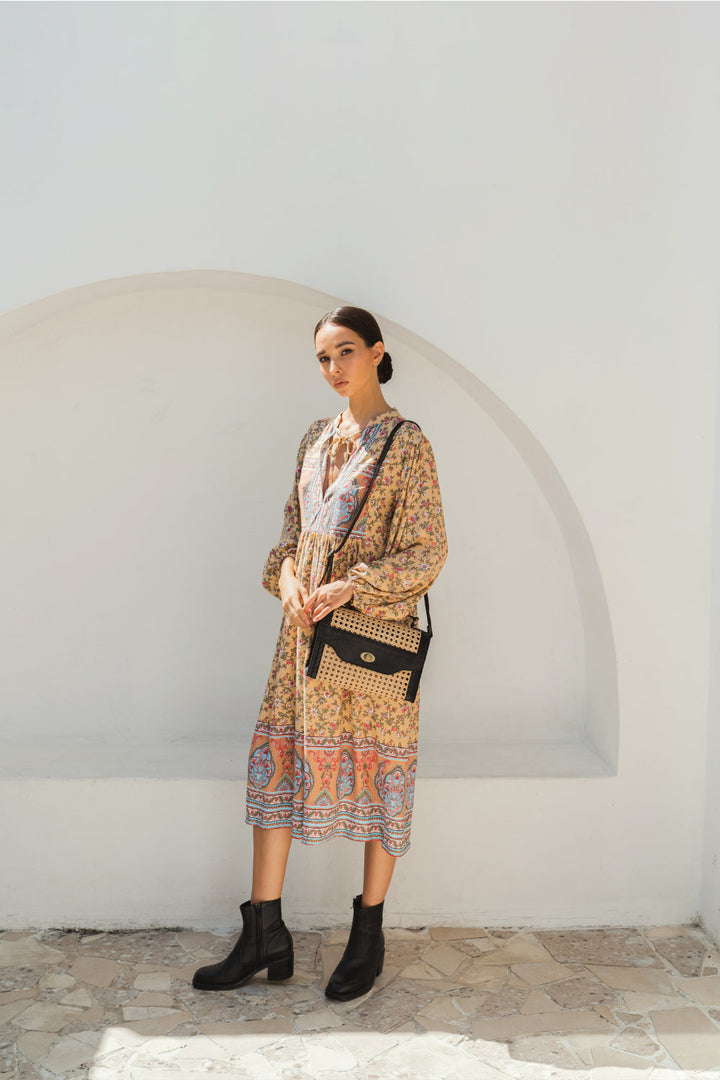 Gianna Midi dress in Yellow