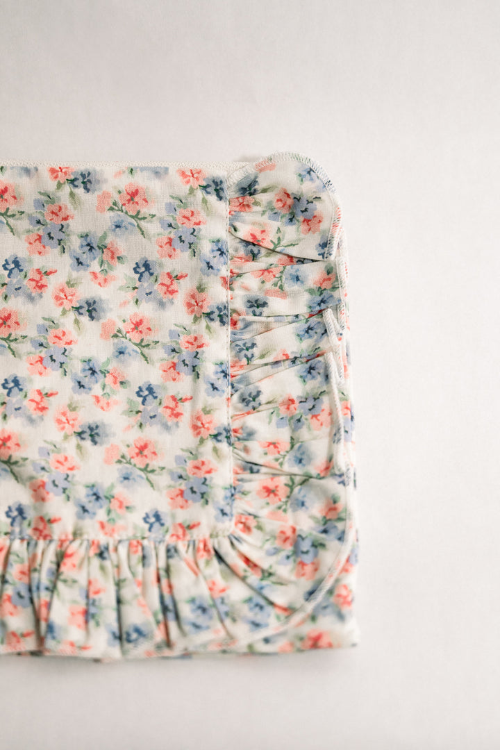 April Posies | Timeless Floral Ruffle Zipper Pouch