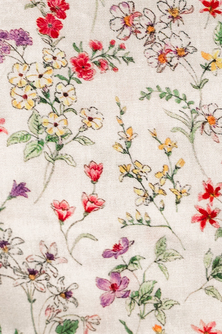 Wildflower Waltz | Timeless Floral Ruffle Zipper Pouch