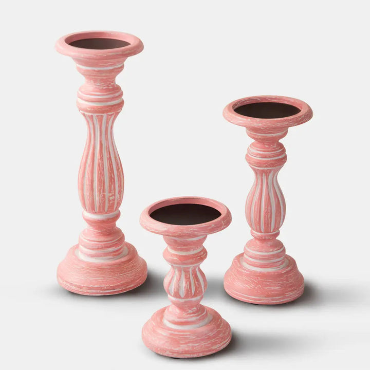 Rosé Reverie Pillar Candleholder Set