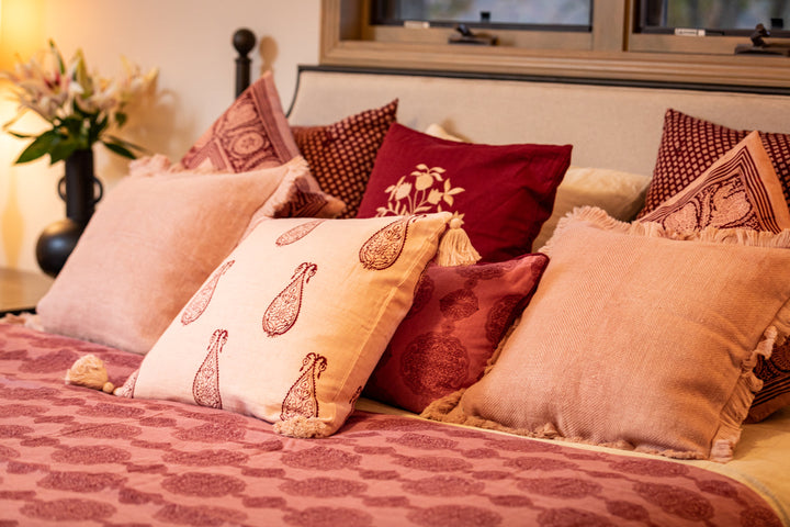 Samodh Blush Decorative Pillow Cover with Tassels