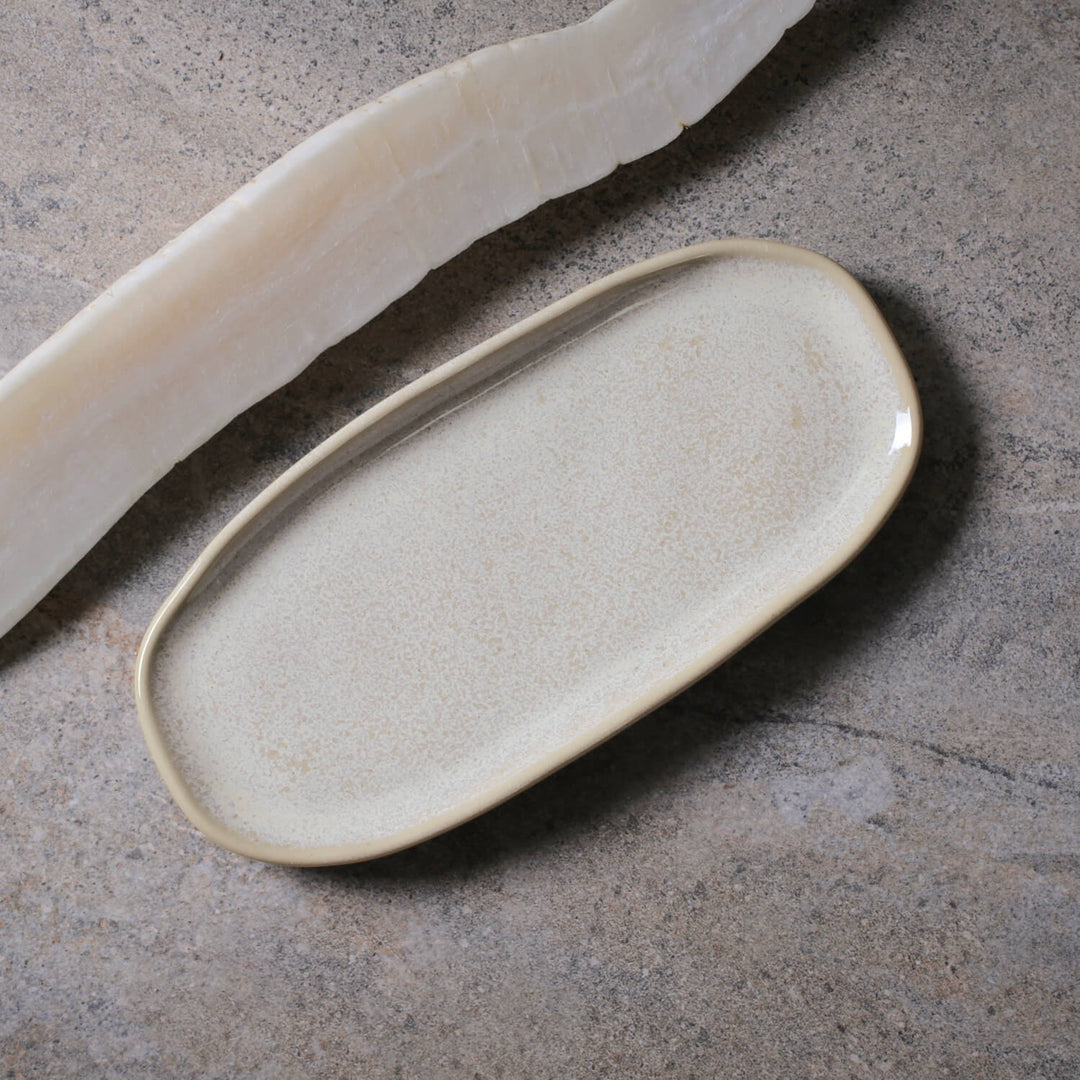 Shallow Organic Oval Platter Small Set of 4