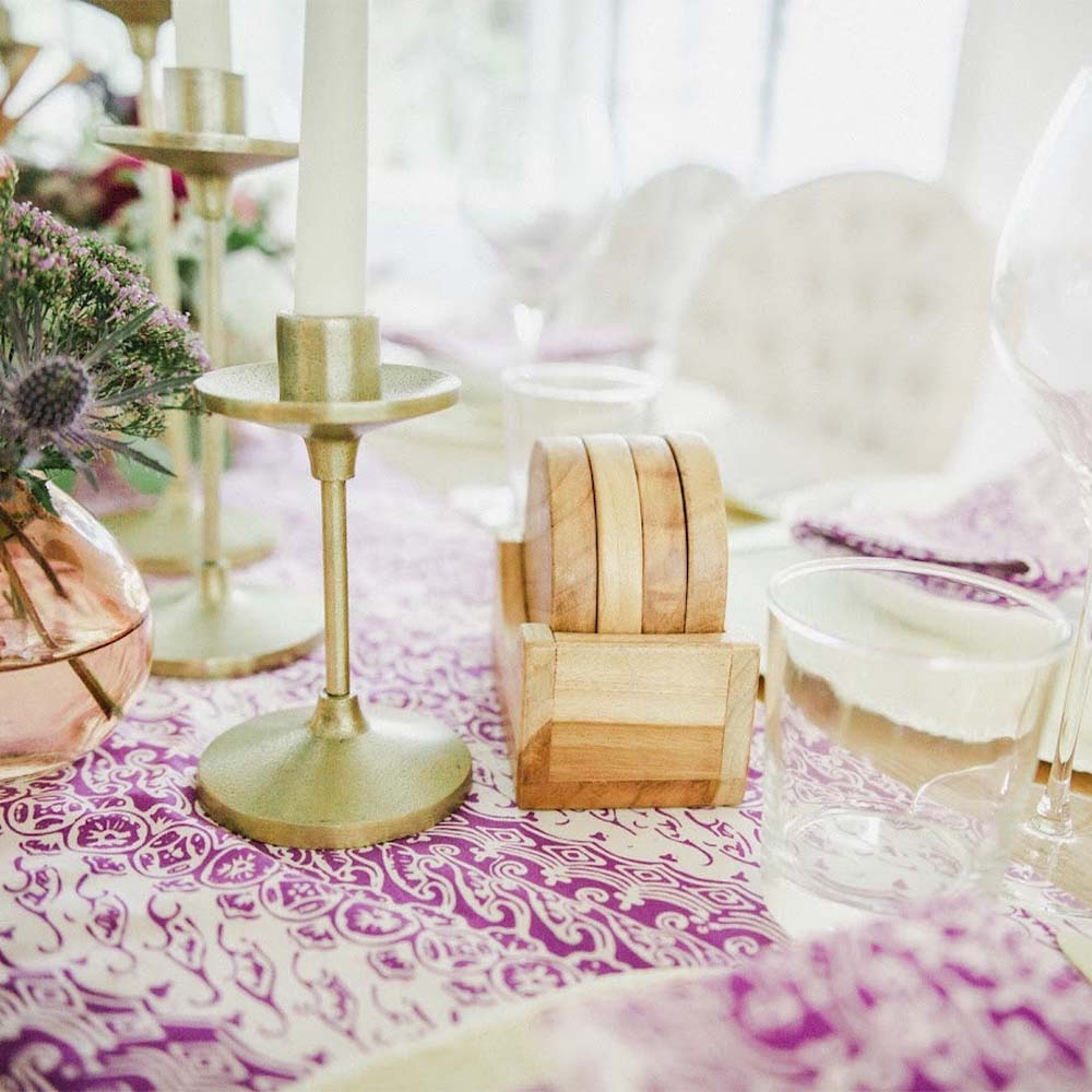 Batik Table Runner, Purple Blade, Hand Dyed, 100% Cotton