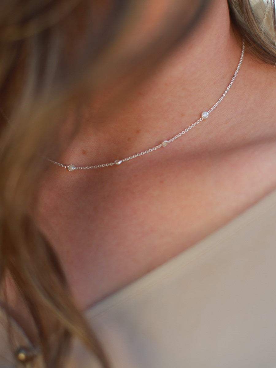 Delicate Pearl Sterling Necklace