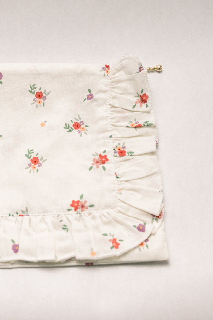 Summer Petals | Timeless Floral Ruffle Pouch