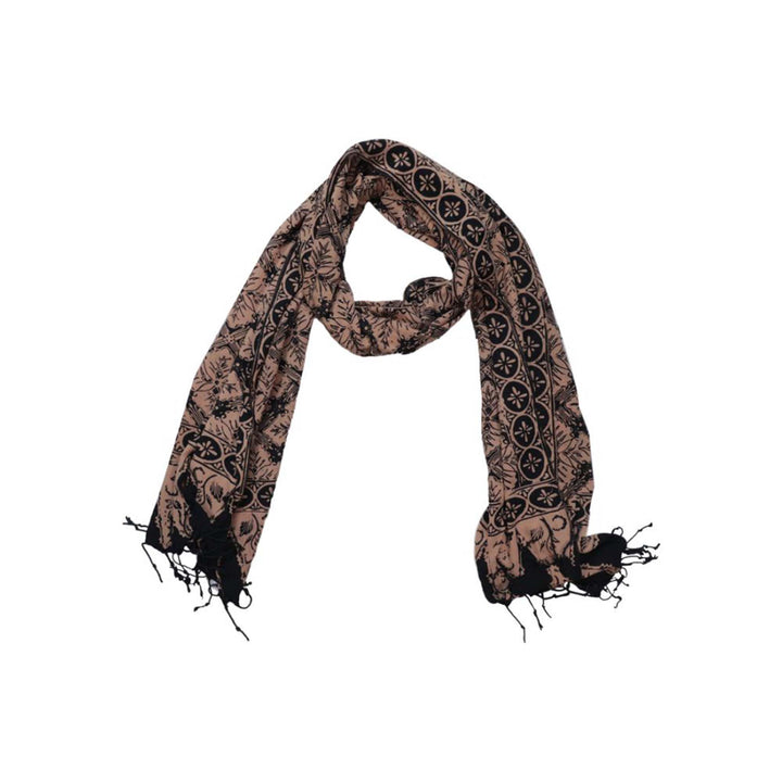 Handmade Batik Scarf | Black Brown Harvest | Hand Dyed, 100% Cotton