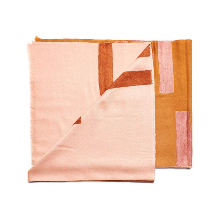 Canyon Hand Embroidered Hand Woven Merino Silk Soft Scarf