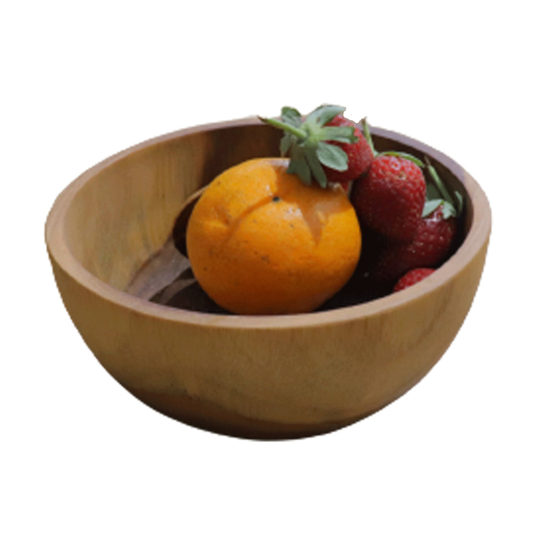 Teak wood bowl With Spoon and Fork | Handmade in Indonesia | 5.8" Small Size