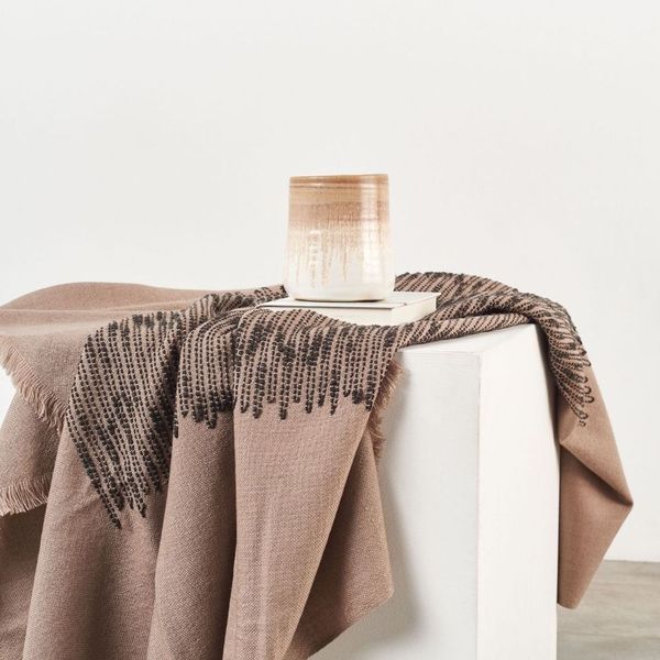 Flo Brown Merino Textured Handloom Throw