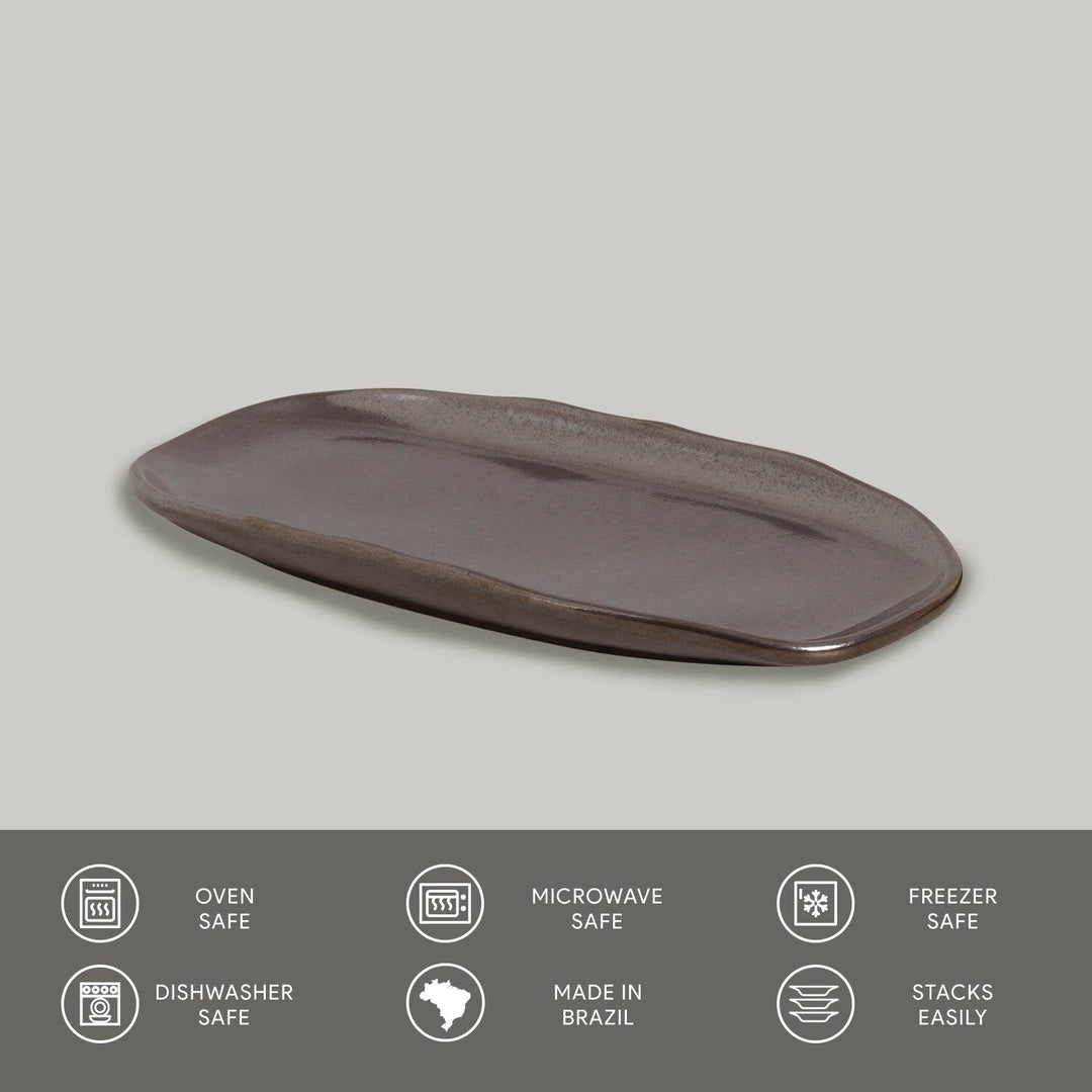 Shallow Organic Oval Platter Small Set of 4