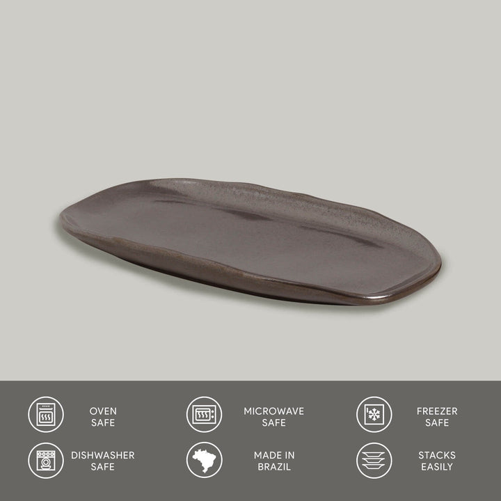 Shallow Organic Oval Platter Small Set of 4