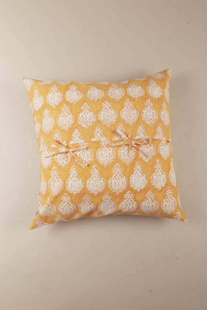 Golden Sunrise Hand Block Print Pillow