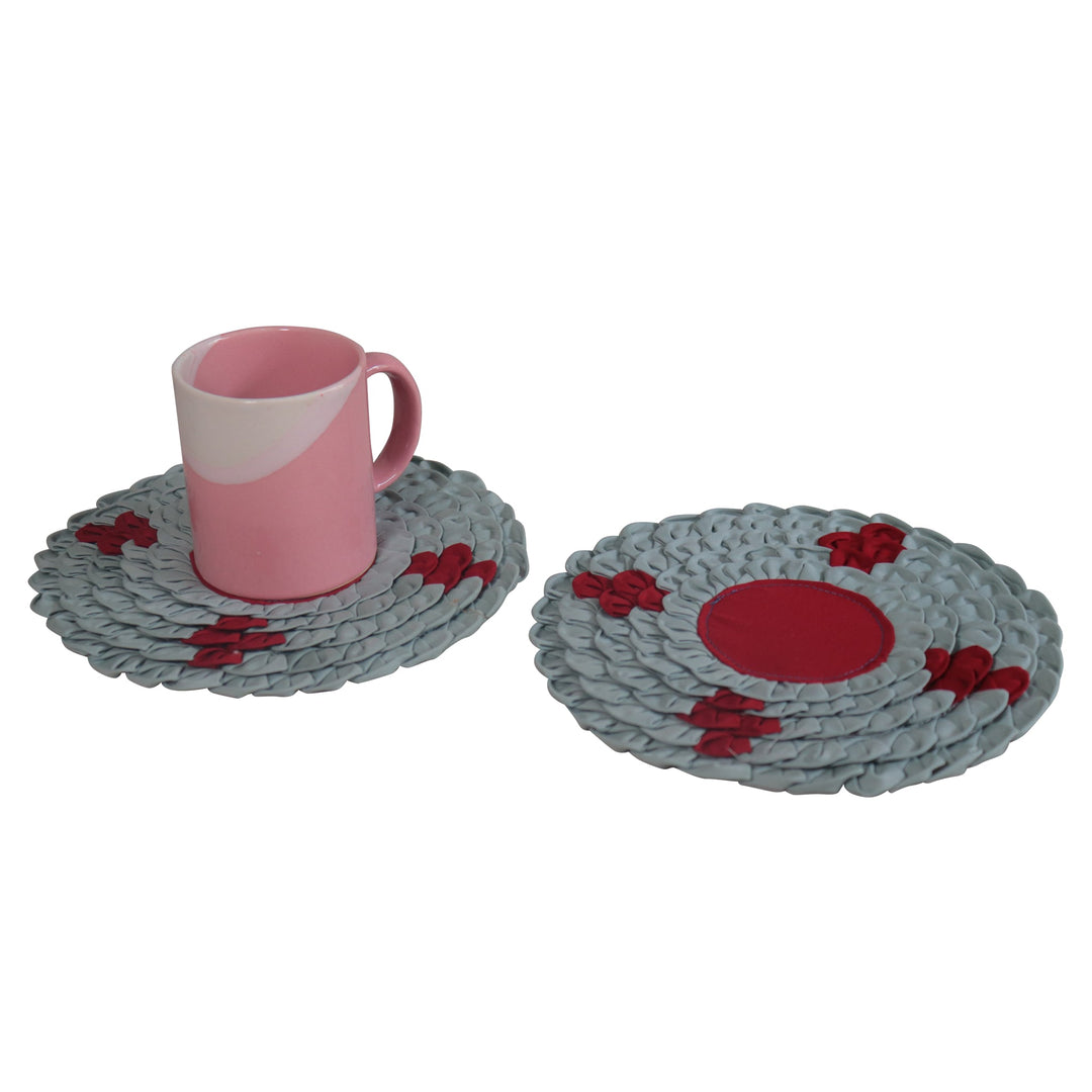 Trivet Patchwork Fabric Coaster 8.6" | Blue