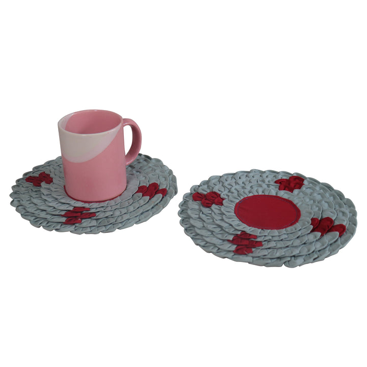 Trivet Patchwork Fabric Coaster 8.6" | Blue