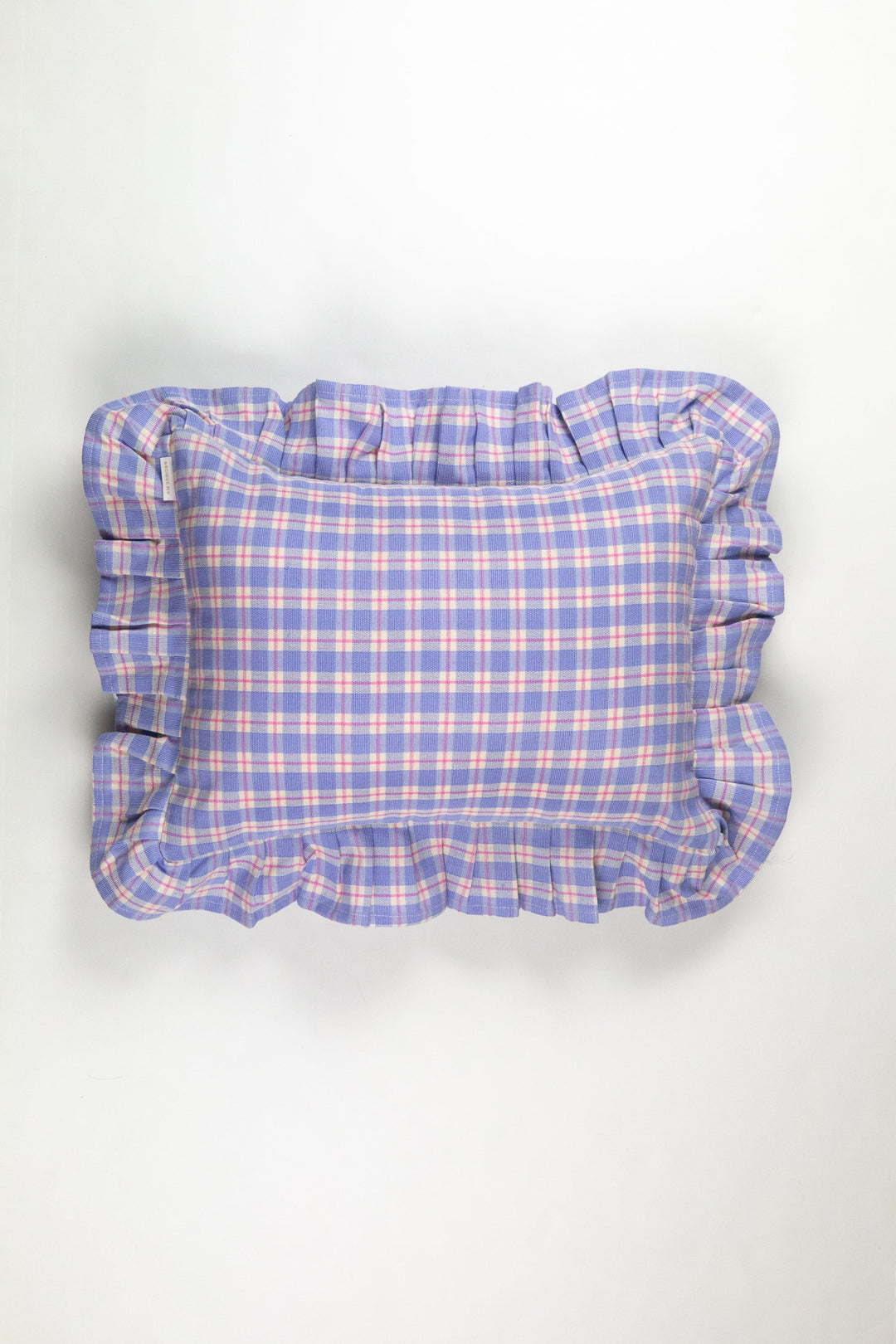 Archive NY Sofia Plaid Ruffle Pillow in Periwinkle