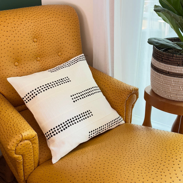 Boho Dots White Sadza Pillow