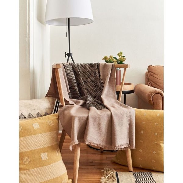 Flo Brown Merino Textured Handloom Throw