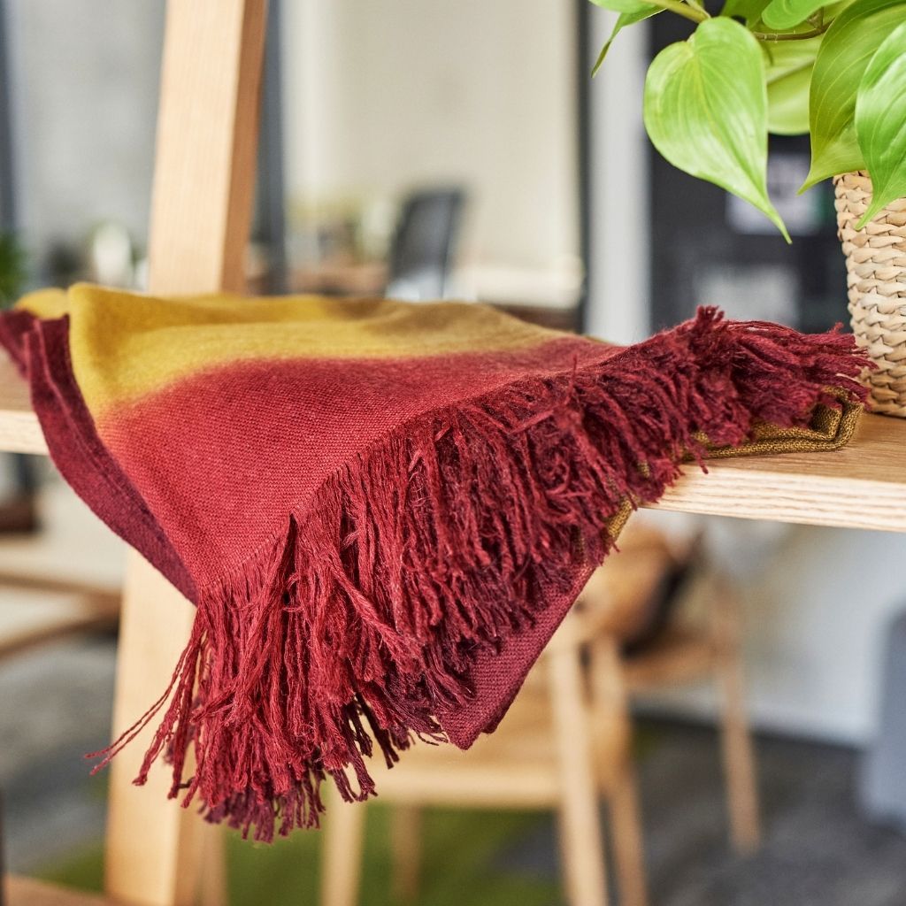 Marigold Merino Ombre Handloom Throw