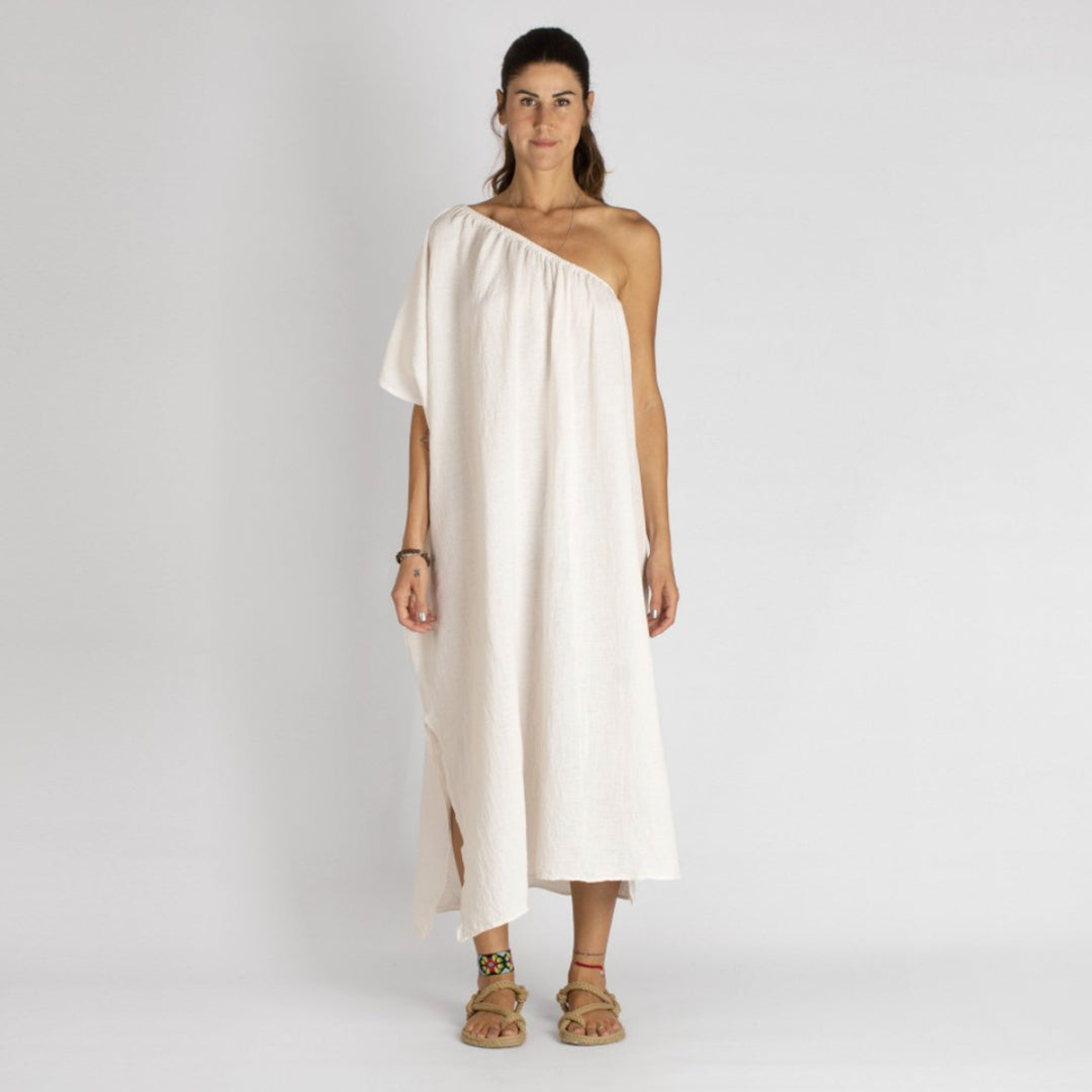Sile One-Shoulder Dress - Off White