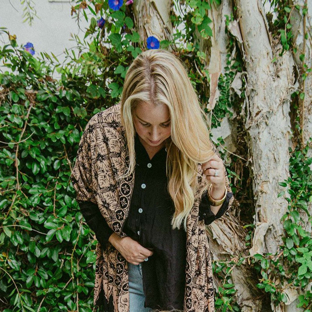 Handmade Batik Scarf | Black Brown Harvest | Hand Dyed, 100% Cotton