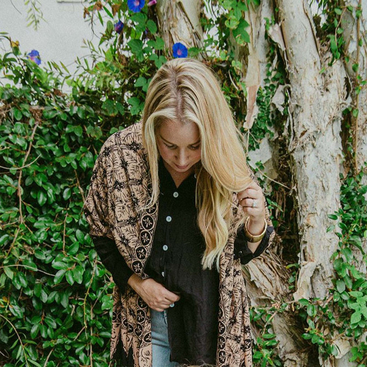 Handmade Batik Scarf | Black Brown Harvest | Hand Dyed, 100% Cotton