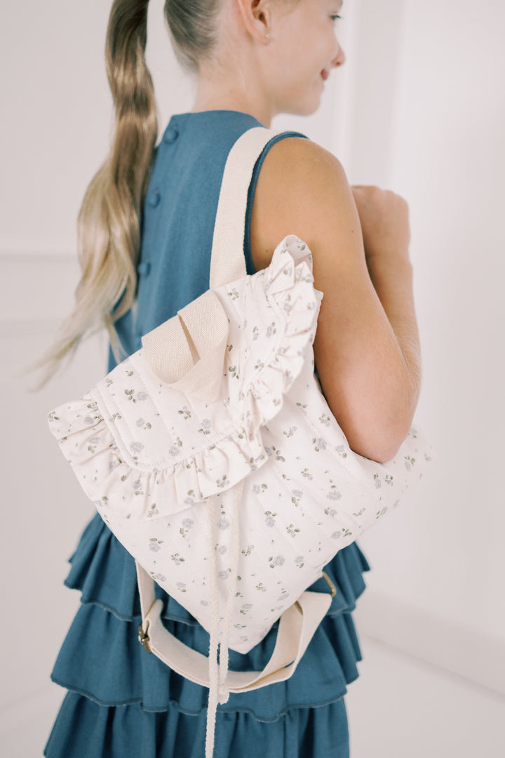 Eloise Quilted Backpack | Vintage Petite Blue