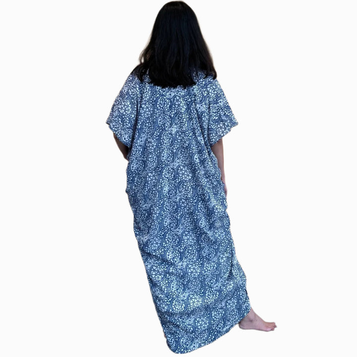 Hand Dyed Batik Kaftan Dress 100% Soft Cotton Material, Maxi, Long, Stone Dress, Caftan