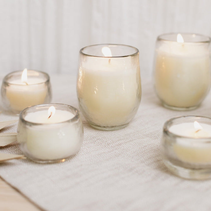 Pebbled Filled Mini-Votive Candles - Set of 6