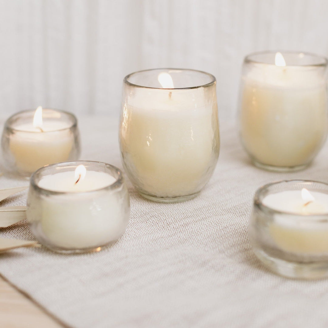Pebbled Filled Mini-Votive Candles - Set of 6