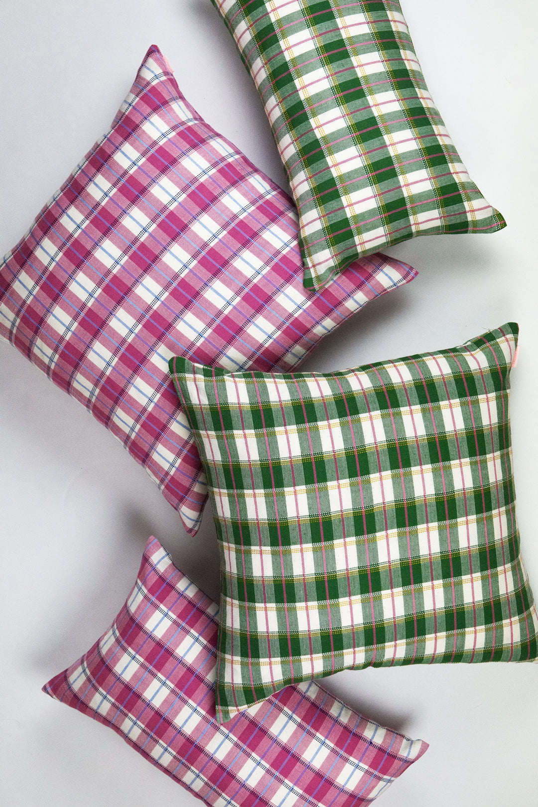 Archive NY San Andres Gingham Pink Lumbar Pillow