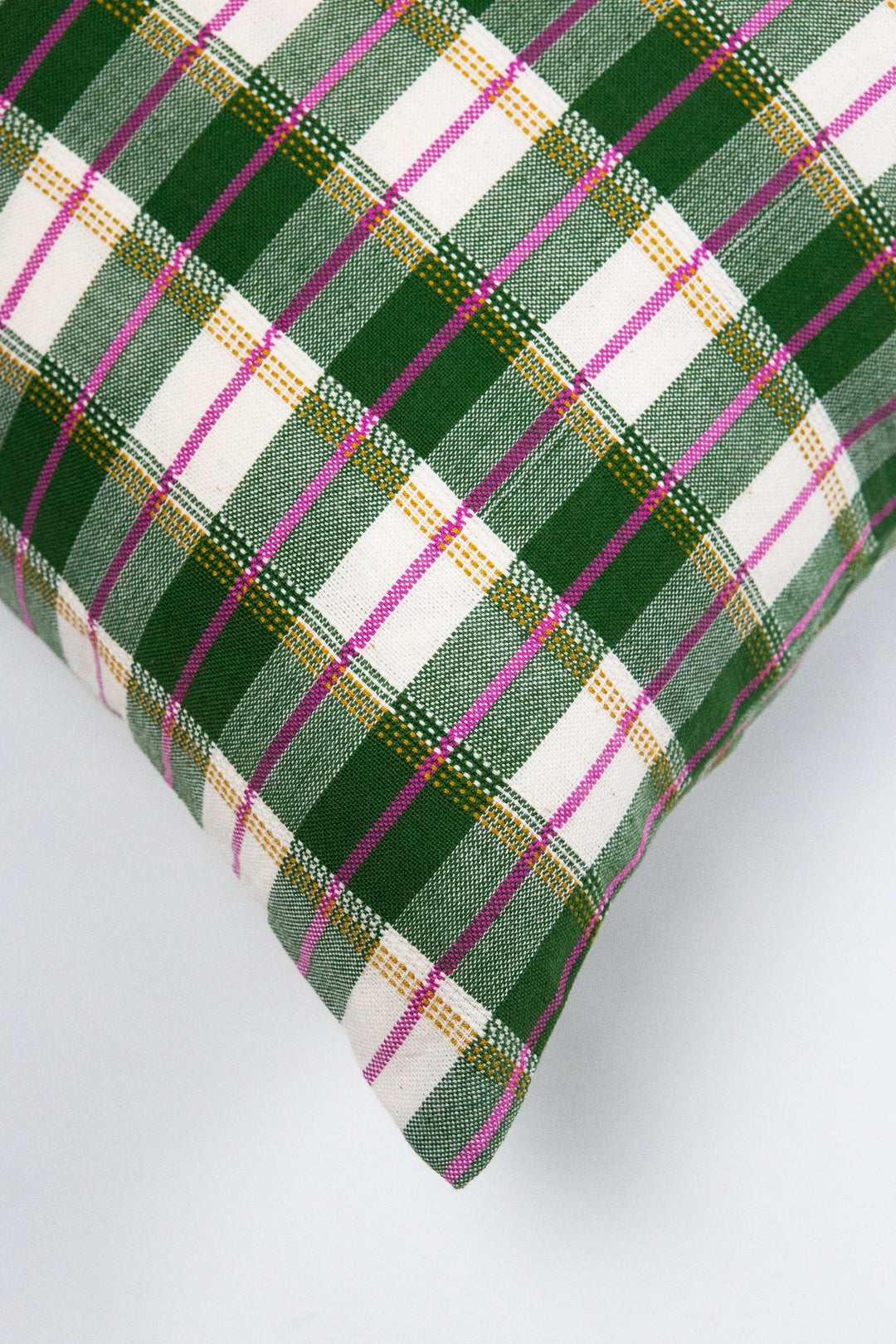Archive NY San Andres Gingham Green Lumbar Pillow