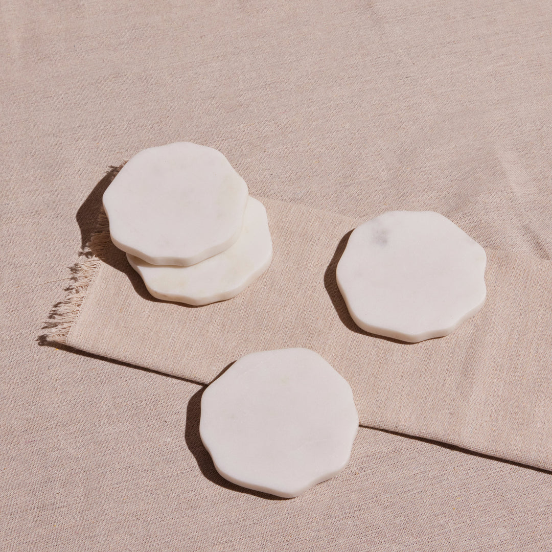 Flor Marble Coasters | Set of 4