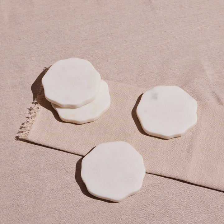 Flor Marble Coasters | Set of 4