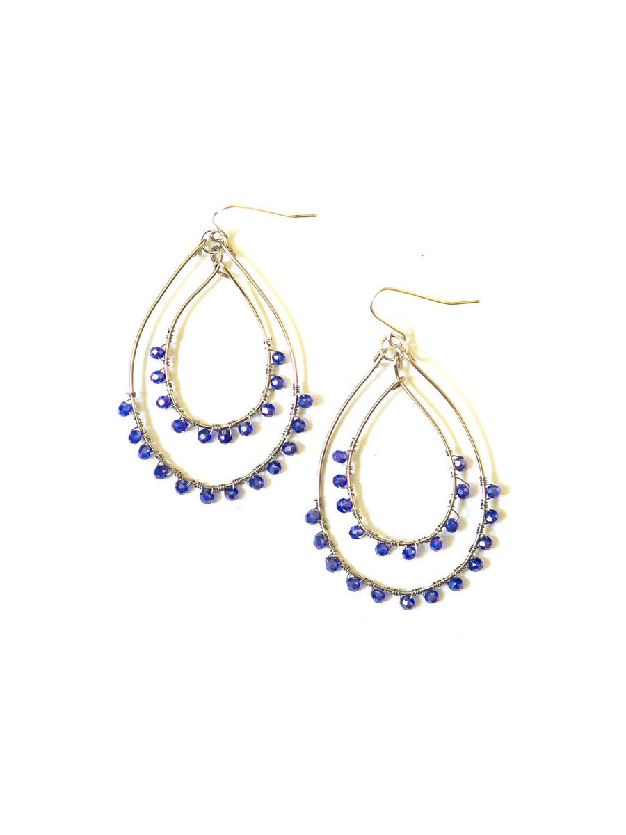 Rubi Sparkle Teardrop Earrings - Silver