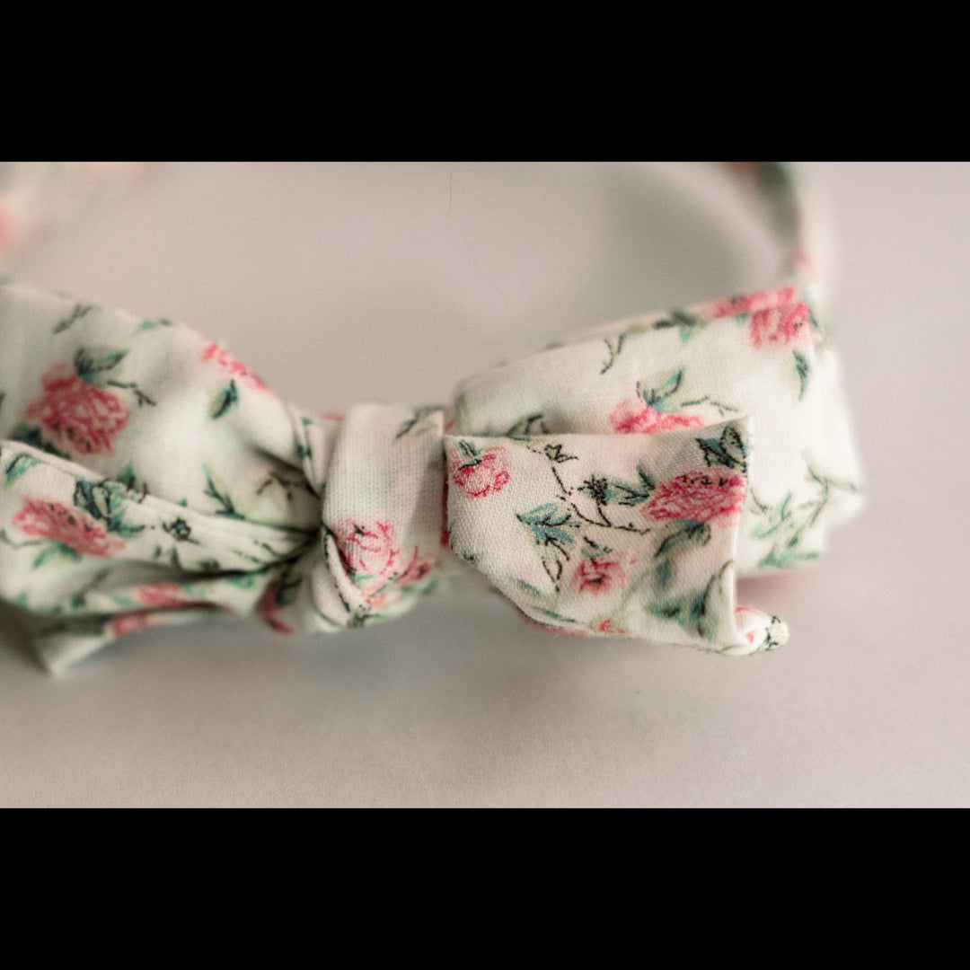 Three Little Bows Headband- Wild Rose