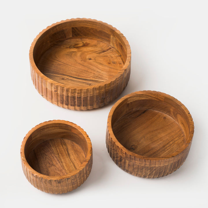 Etta Acacia Wood Bowls