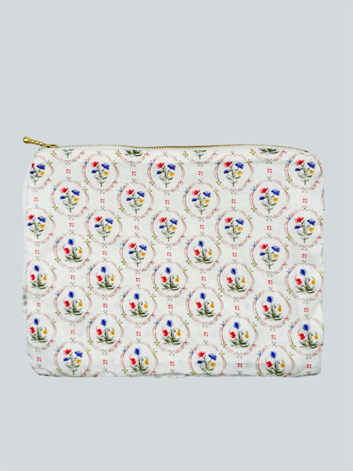Victorian Garden |Timeless Floral Ruffle Zipper Pouch