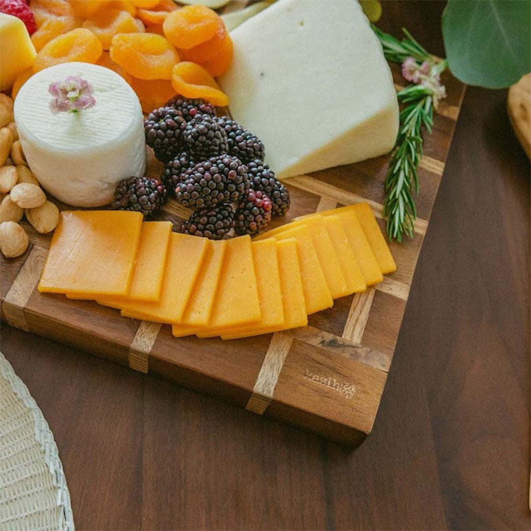 Two Toned Wooden Cutting Board / Charcuterie Board / Cheese Plate, Handmade