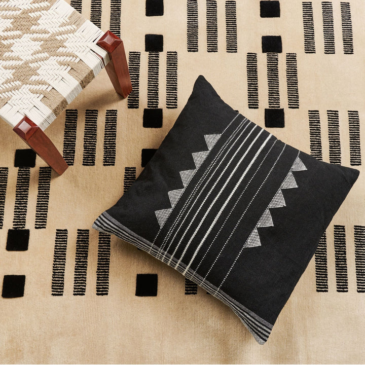 Kora Black Large Handloom Artisanal Pillow