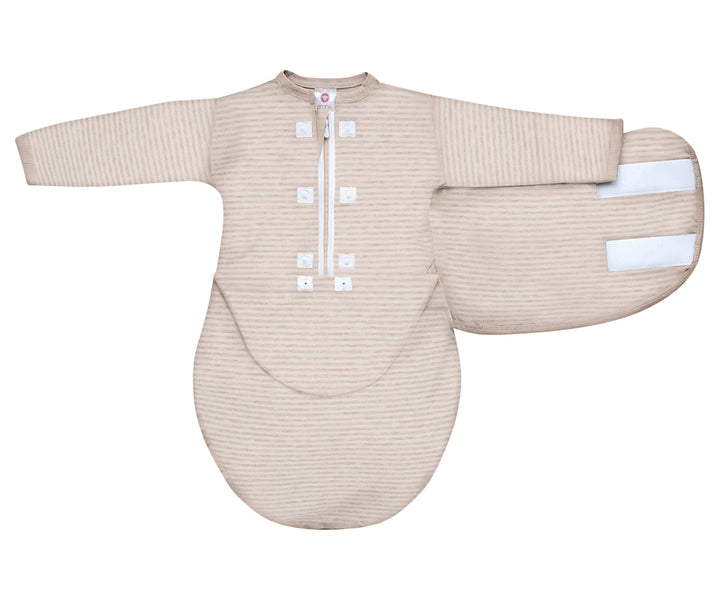 *Organic* Swaddles | Heathered Oatmeal Stripe