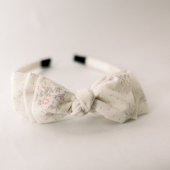 Three Little Bows Headband | Petite Meadow Dots